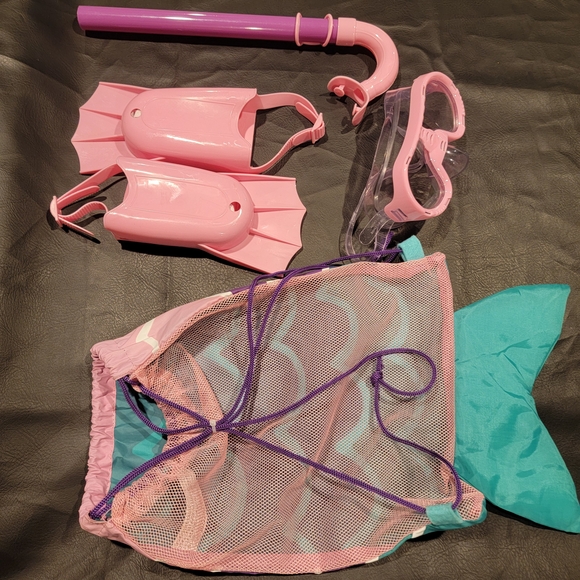 Mermaid Swim Set for Kids - Pink, Purple, and Teal - Picture 2 of 3
